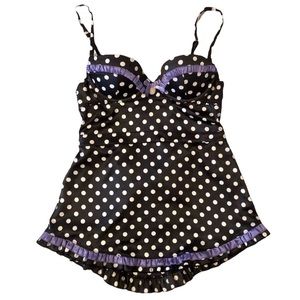 Victoria’s Secret 34B Sexy Polka Dot Push Up Garter Slip
